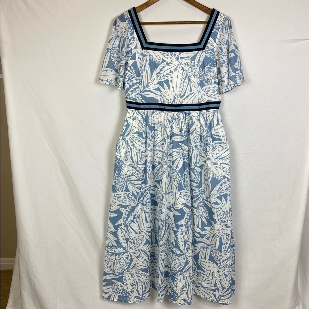 Boden Blue White Stripe Detail Maxi Dress Size 8R